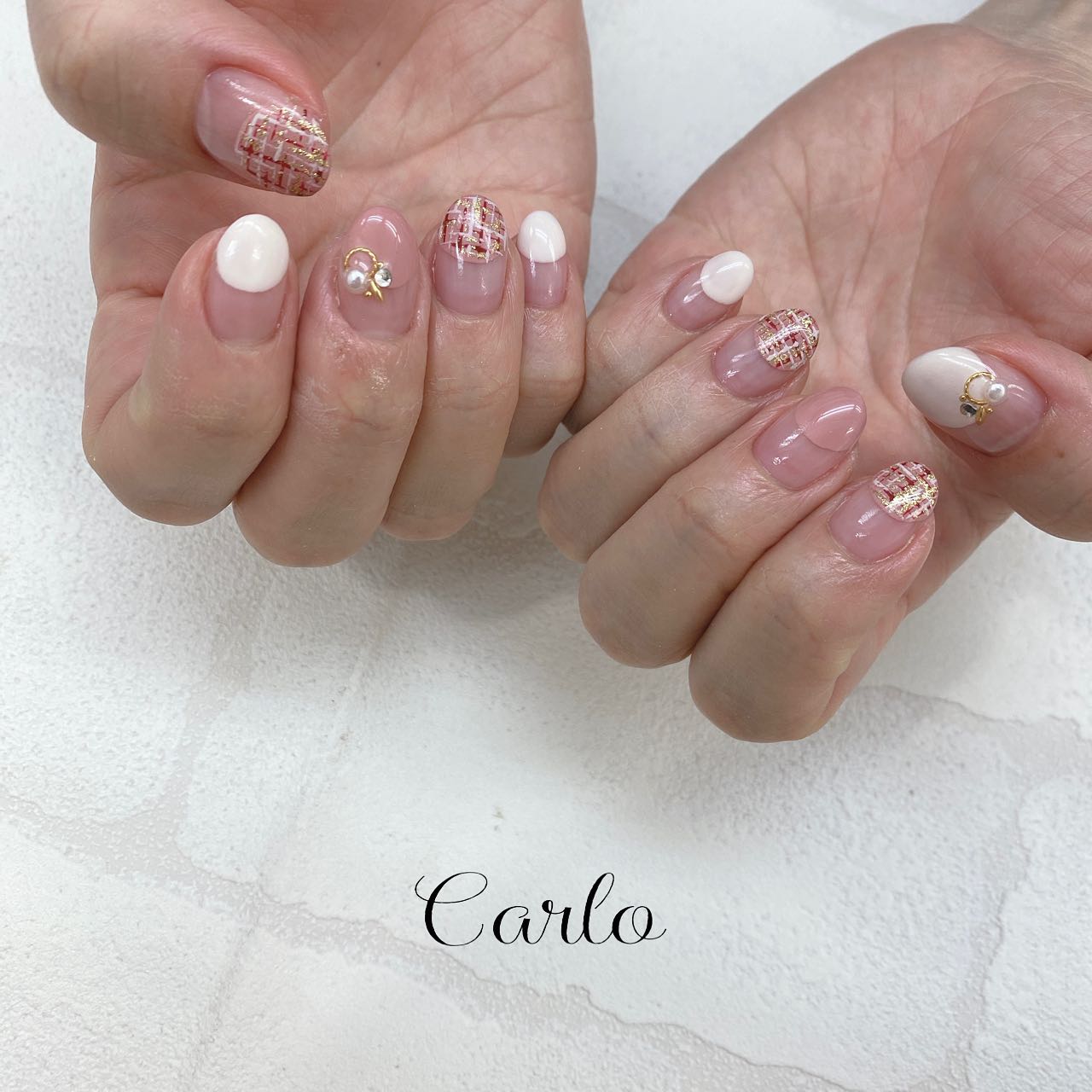 YUKA on LIPS 「.ツイードnail..#nail#nailist#ネイル#ネイ..」(2枚目)