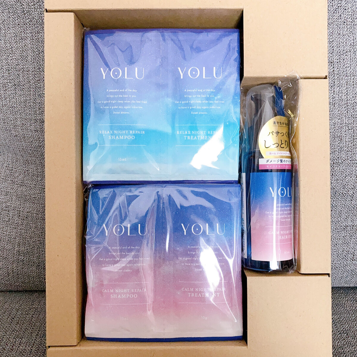 カームナイトリペアシャンプー／トリートメント/YOLU/市販シャンプーを使ったクチコミ（3枚目）