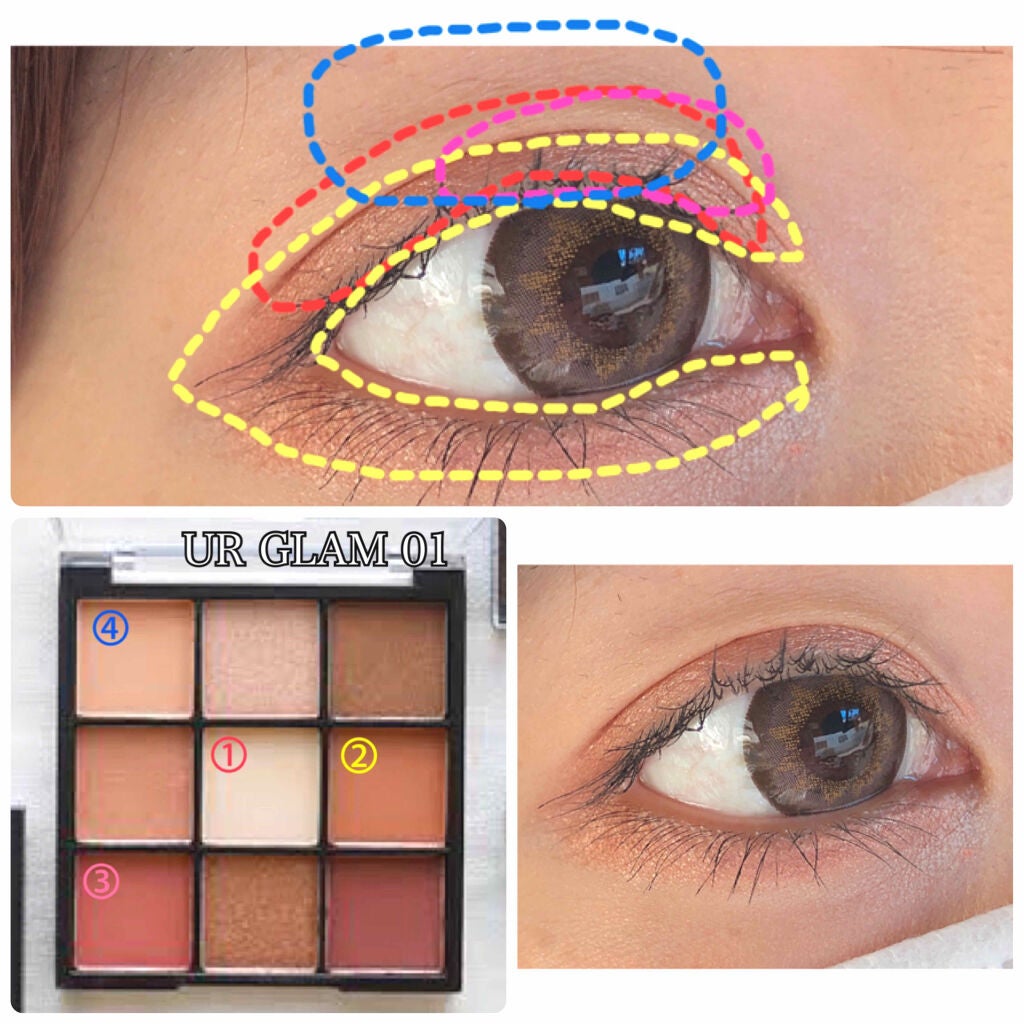 UR GLAM BLOOMING EYE COLOR PALETTE/U R GLAM/アイシャドウパレットを使ったクチコミ(4枚目)