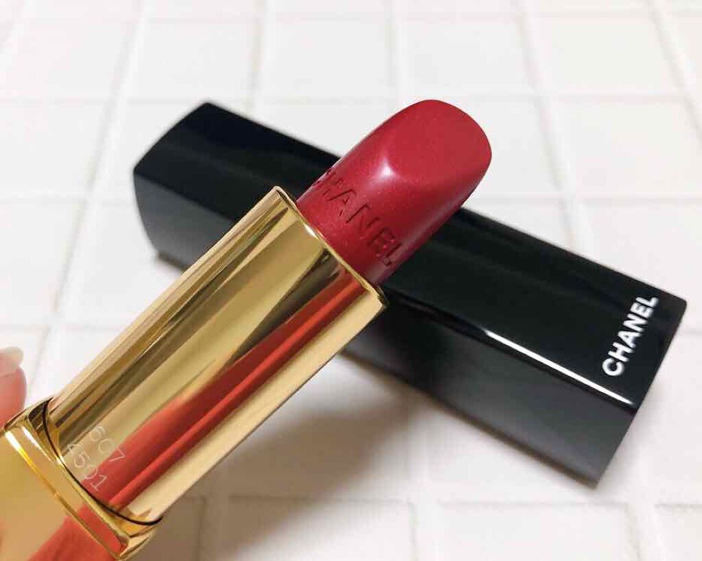 ルージュ アリュール カメリア 607 カメリア ルージュ メタル ドゥ シャネル/CHANEL/口紅を使ったクチコミ（2枚目）