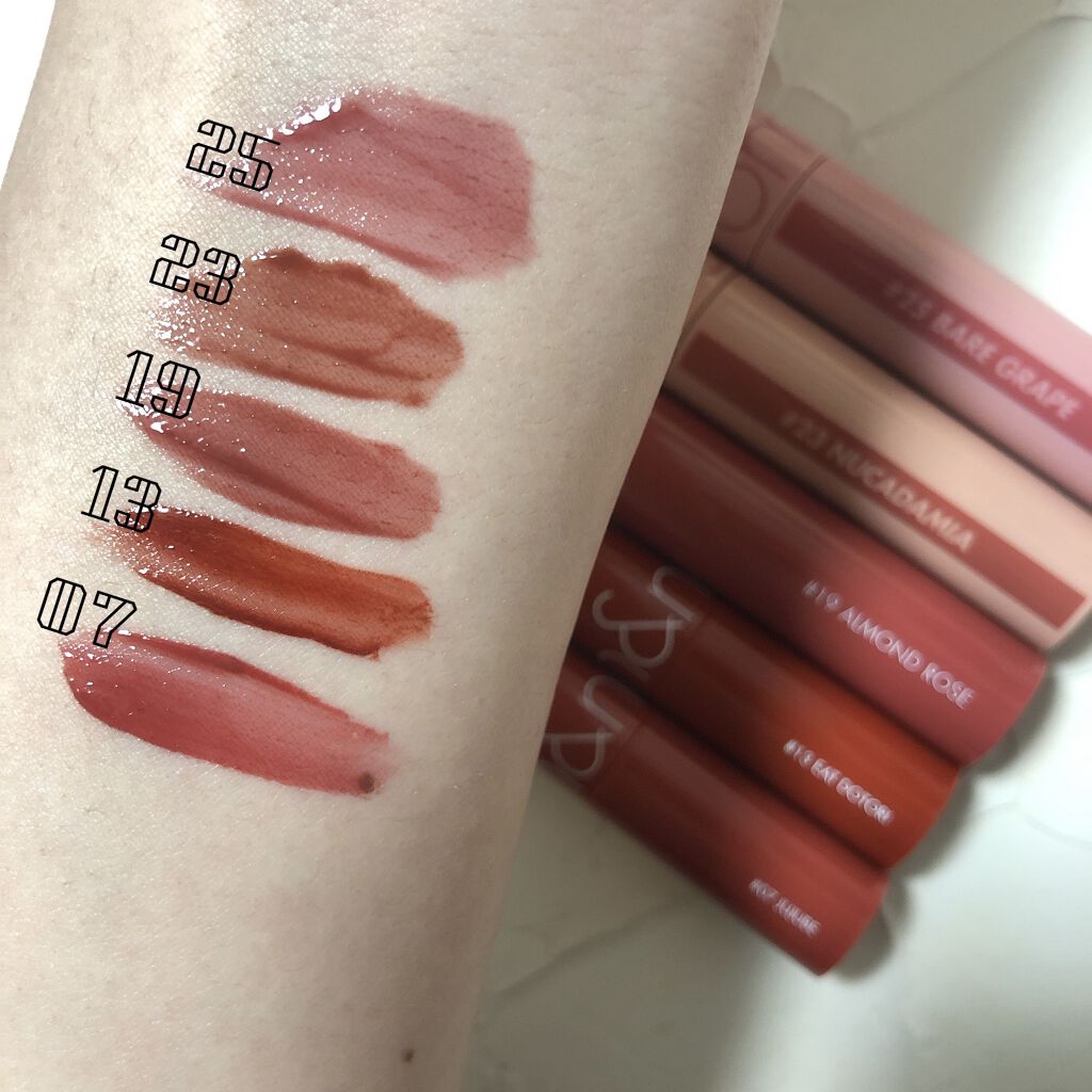 ジューシーラスティングティント/rom&nd/リップティントを使ったクチコミ（3枚目）