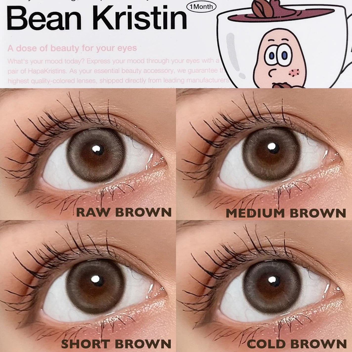 Bean Kristin 1month/Hapa kristin/1ヶ月(1MONTH)カラコンを使ったクチコミ(7枚目)