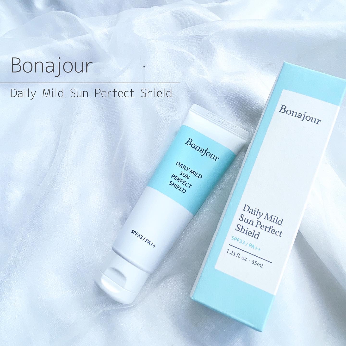 Bonajour デイリーマイルドサンクリームのクチコミ「[肌に優しい日焼け止め☀️]

▶︎Bonajour
▷Daily Mild Sun Perf.....」（1枚目）