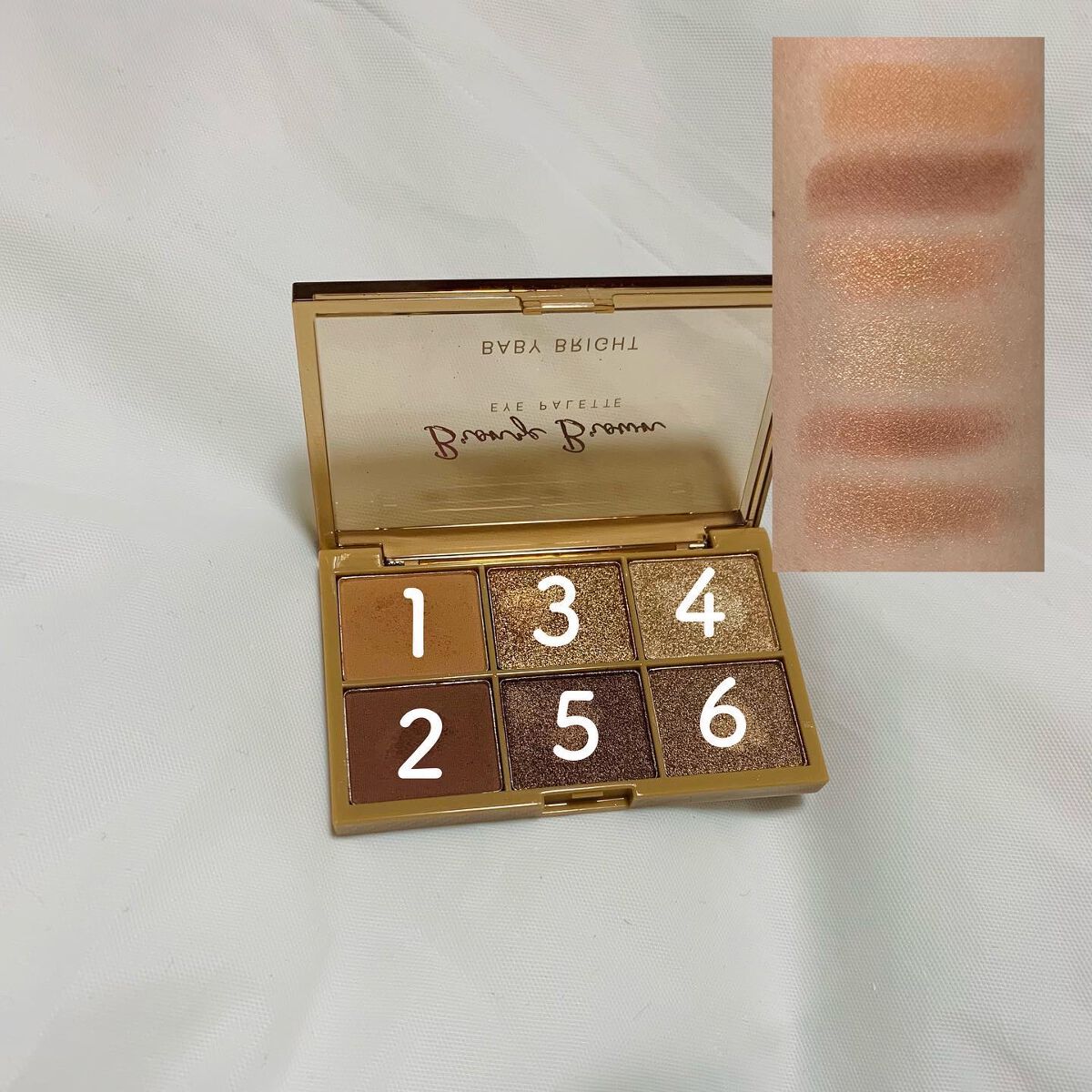 シャインアイシャドウパレット 02 ブロンズブラウン/BabyBright/アイシャドウパレットを使ったクチコミ（2枚目）