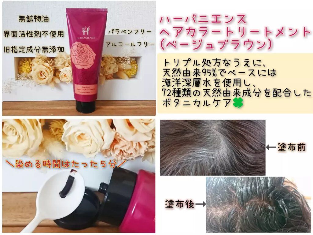 ハーバニエンス ヘアカラートリートメント/HERBANIENCE/ヘアカラーを使ったクチコミ(1枚目)