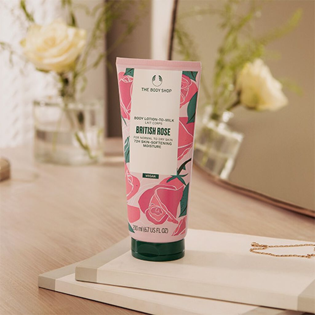 ミルクイン ボディローション ブリティッシュローズ THE BODY SHOP