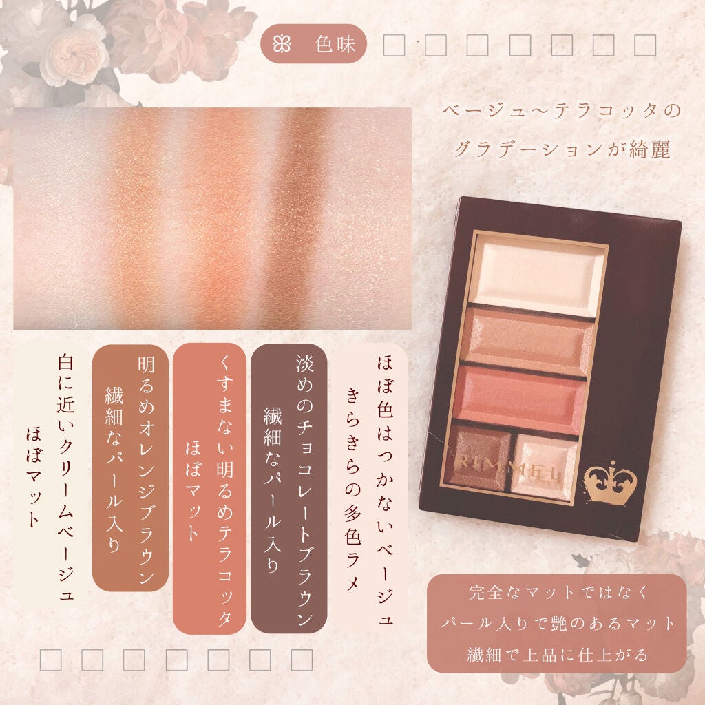 ショコラスウィート アイズ ソフトマット/リンメル ロンドン/アイシャドウパレットを使ったクチコミ(2枚目)