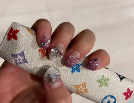 𝚁 𝚒 𝚔 𝚘 on LIPS 「selfnail💅🏻🩷(過去ネイル)筆の手入れ嫌いだから爪楊枝..」(2枚目)