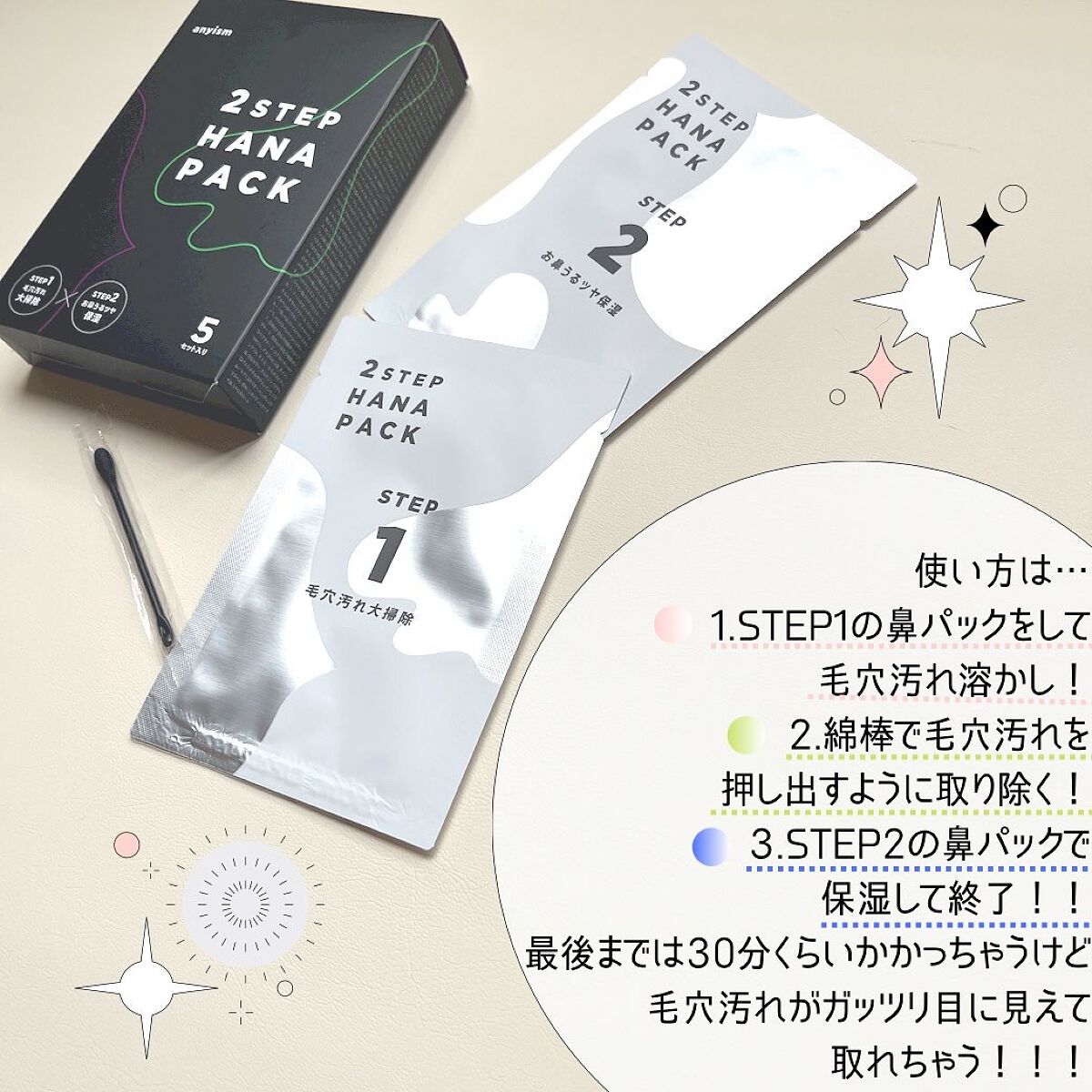 2STEP 鼻パック/anyism/その他スキンケアを使ったクチコミ(2枚目)