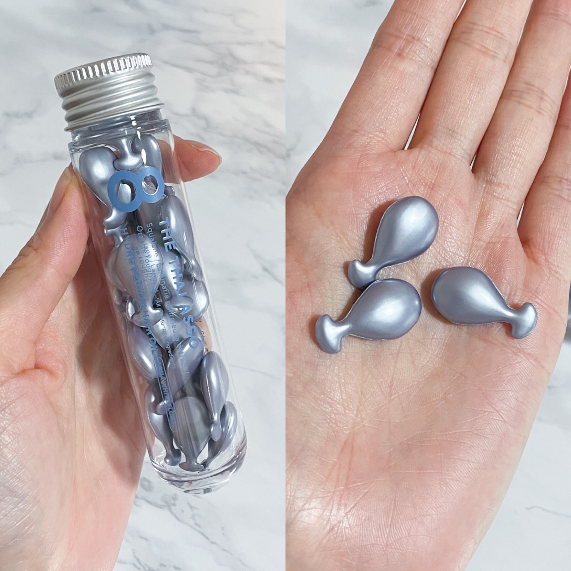 ハイドロポーション 美容液ヘアオイル（アクアホワイトフローラルの香り）/エイトザタラソ/ヘアオイルを使ったクチコミ（3枚目）