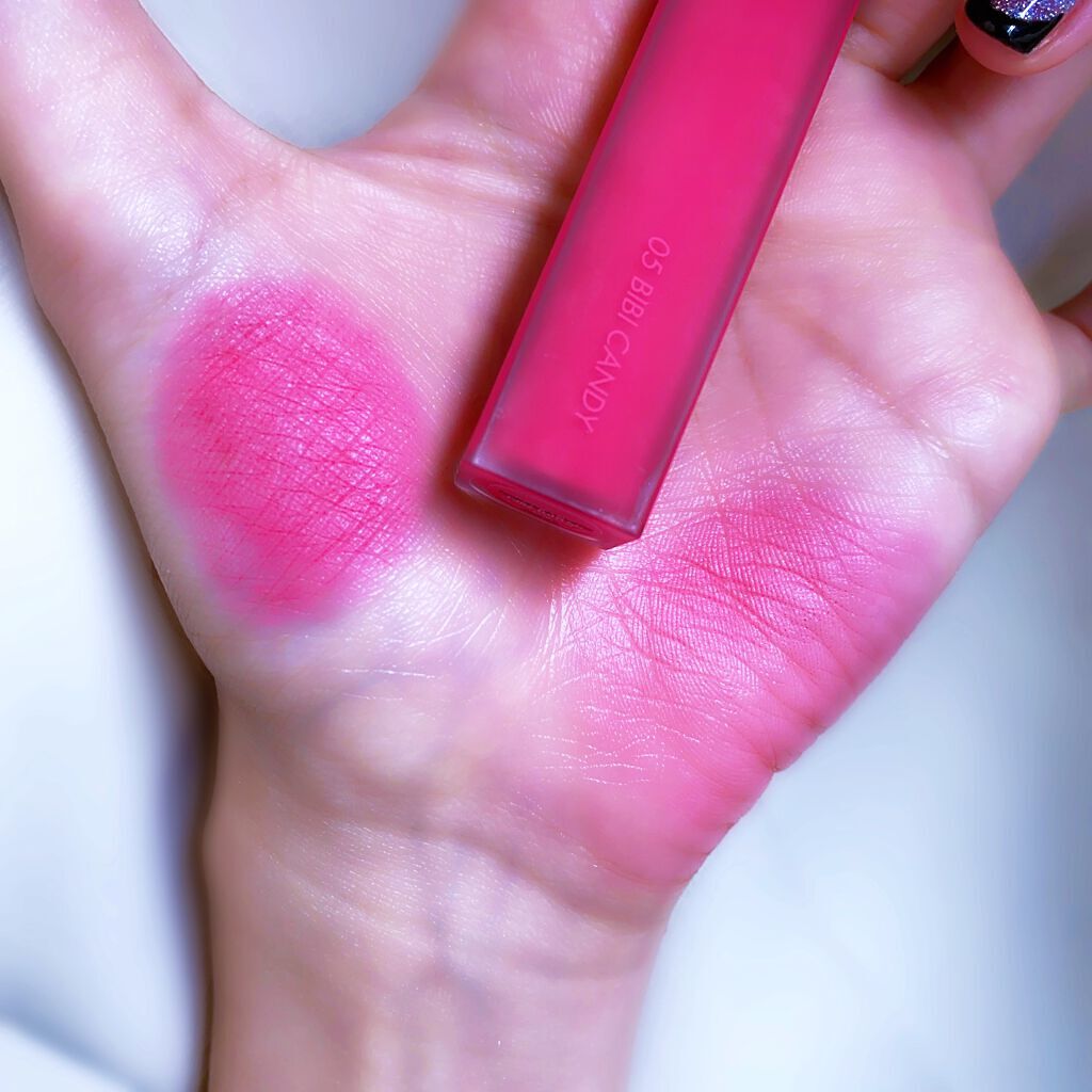 rom&nd ブラーファッジティント 05 ビビキャンディー(BIBI CANDY)/rom&nd/リップティントを使ったクチコミ（2枚目）