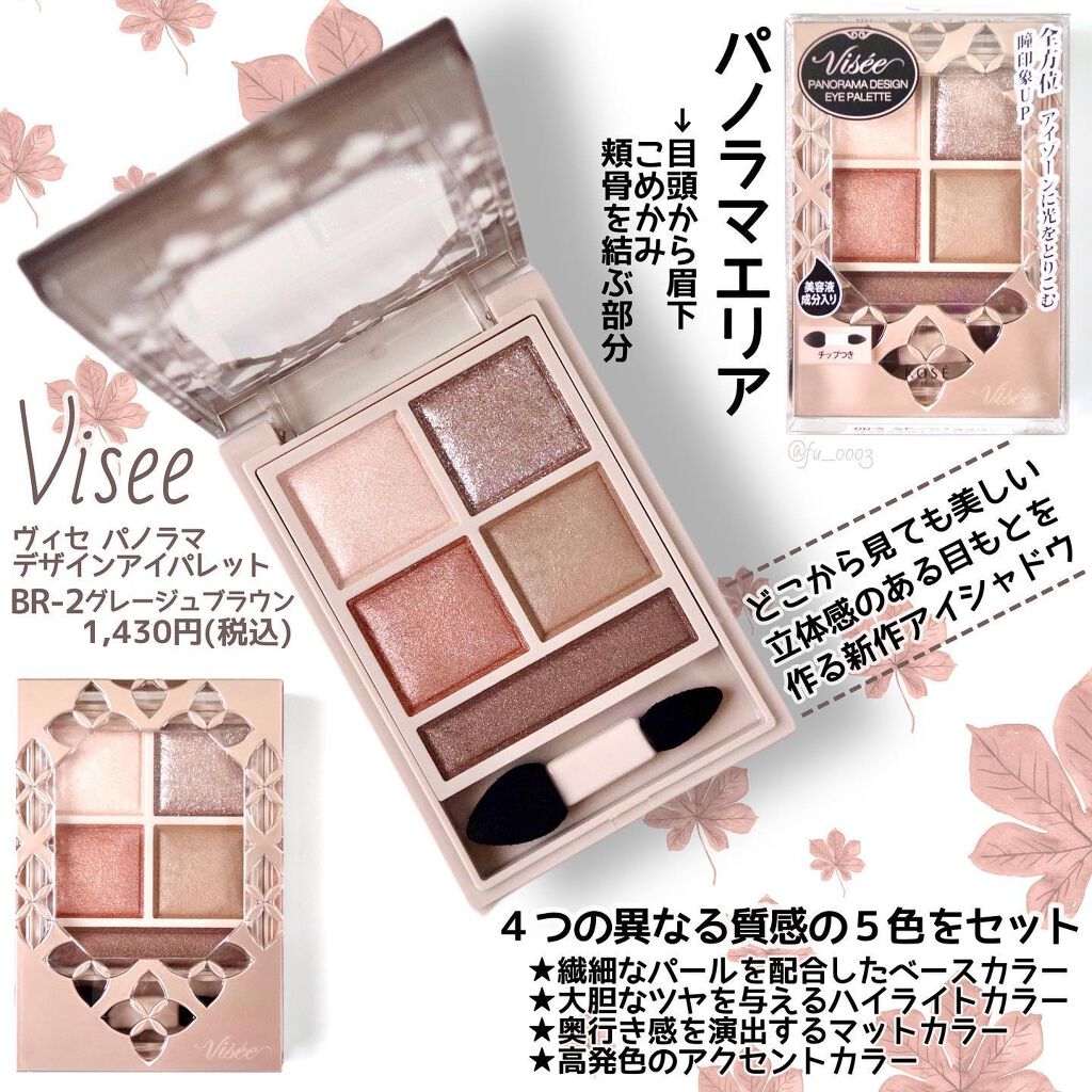 パノラマデザイン アイパレット BR-2 グレージュブラウン/Visée/アイシャドウパレットを使ったクチコミ（2枚目）