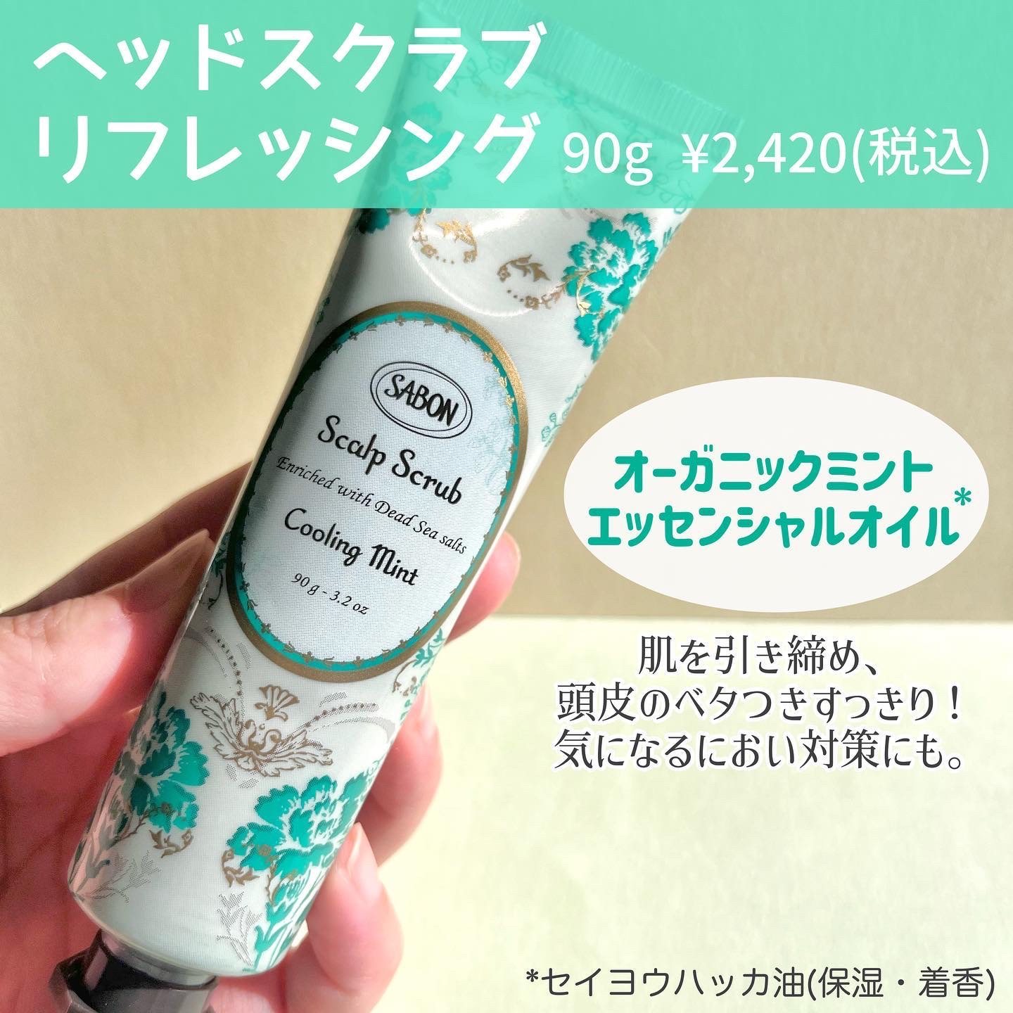 ヘッドスクラブ リフレッシング(ミント)/SABON/ヘッドスクラブを使ったクチコミ（2枚目）