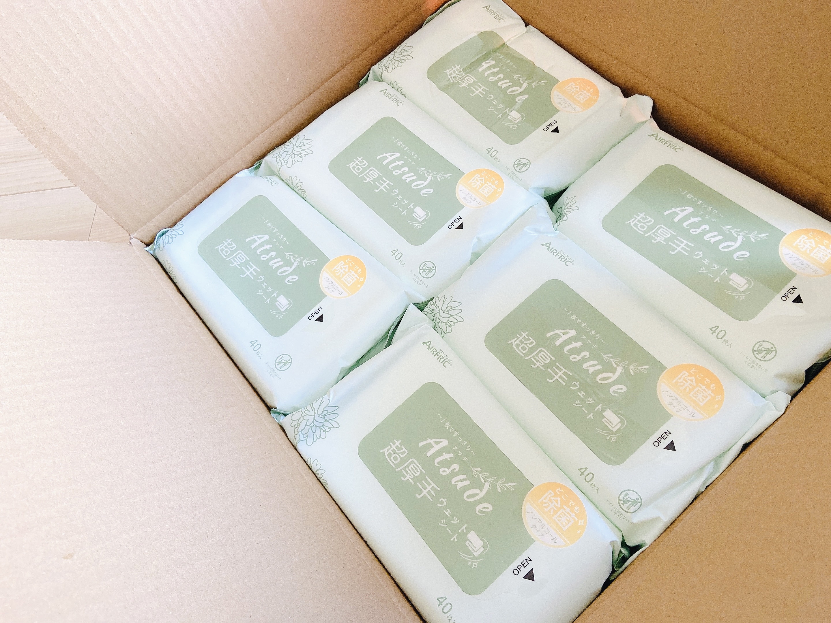 Atsude 家族で使える除菌シート　ノンアルコールタイプ/AIRFRIC/その他を使ったクチコミ（2枚目）