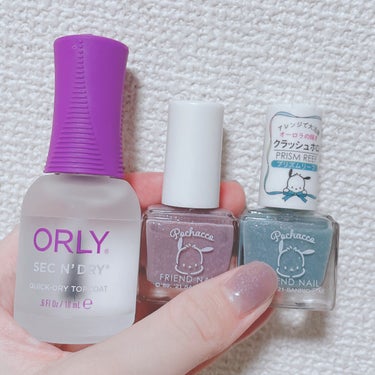 ORLY セカンドライのクチコミ「LIPSの大好きなネイリストさんがしてたのでしてみました！❤️

めちゃくちゃ可愛く出来て感動.....」（2枚目）