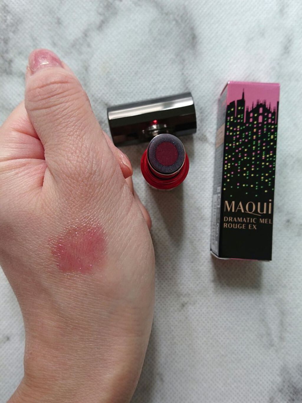 ドラマティックルージュEX オーロライルミネーションカラー 10 ミラノローズ/マキアージュ/口紅を使ったクチコミ（3枚目）