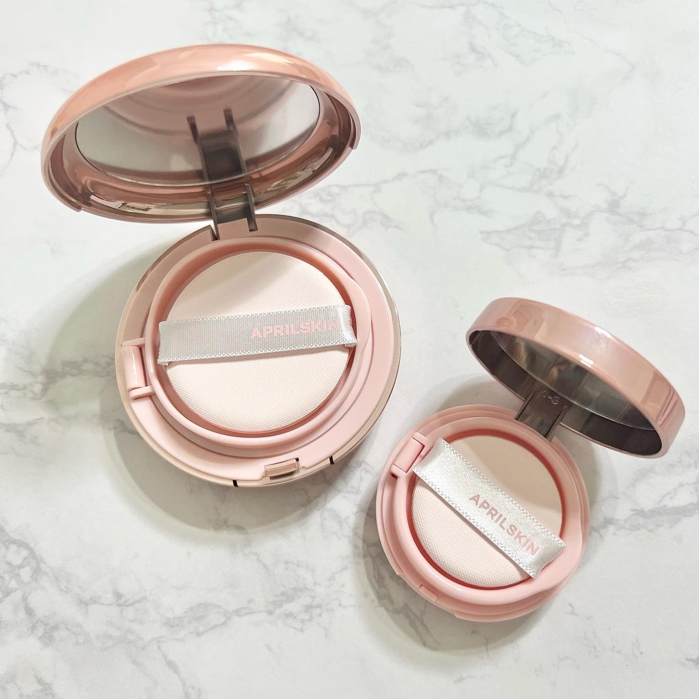 ハイパーカバーフィットクッション ピンク(桜エディション)/APRILSKIN/クッションファンデーションを使ったクチコミ(2枚目)