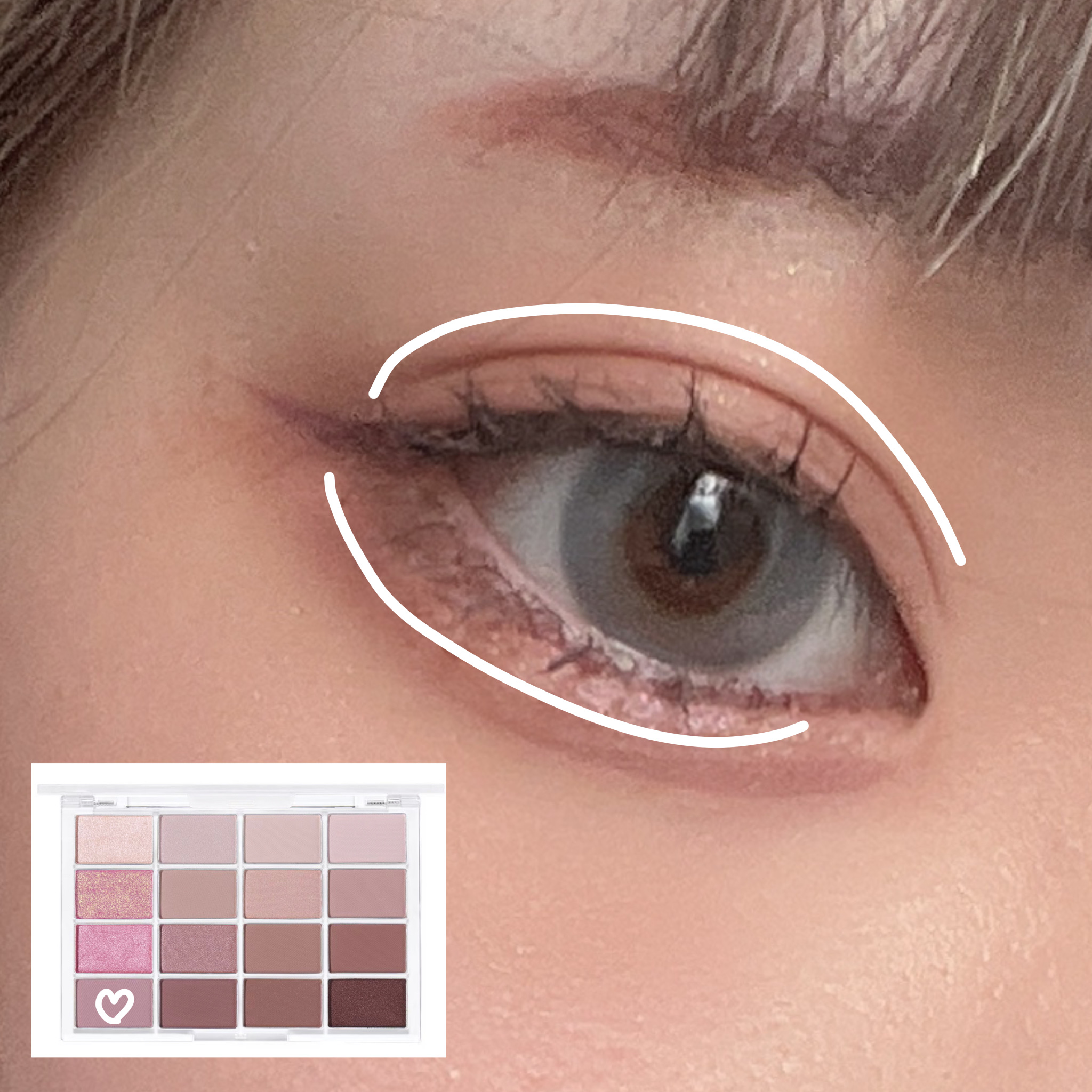 ソフトブラーリングアイパレット/wakemake/アイシャドウパレットを使ったクチコミ（3枚目）