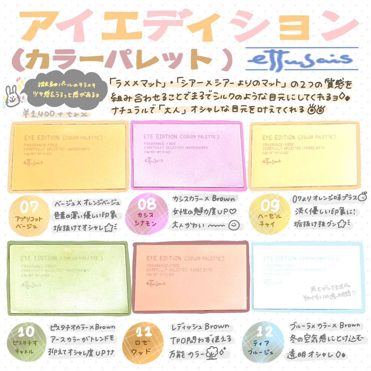 エテュセ アイエディション(カラーパレット)/ettusais/アイシャドウパレットを使ったクチコミ（1枚目）