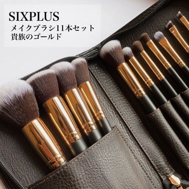 貴族のゴールド メイクブラシ11本セット 化粧ポーチ付き ゴールド×ブラック/SIXPLUS/メイクブラシを使ったクチコミ（1枚目）