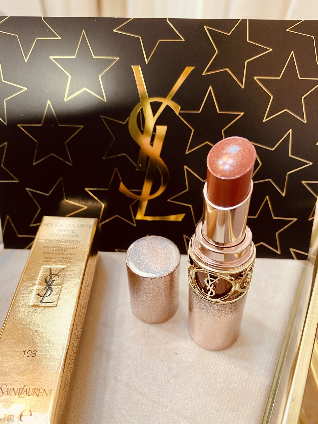 ルージュ ヴォリュプテ シャイン/YVES SAINT LAURENT BEAUTE/口紅を使ったクチコミ（2枚目）