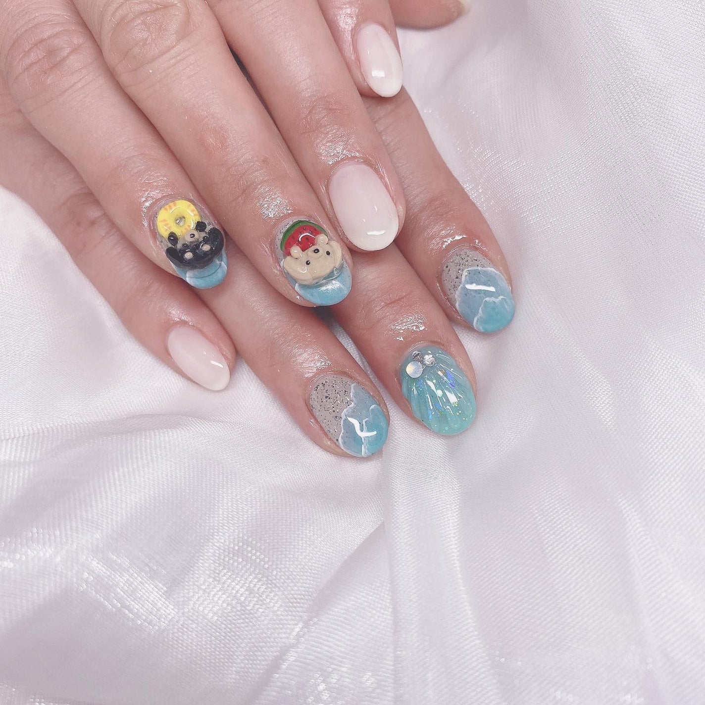 kanna on LIPS 「・・・愛犬ちゃんズ3D夏バージョン🐶🐶🍉🍍🌞❤️✨爽やか!海!..」(1枚目)