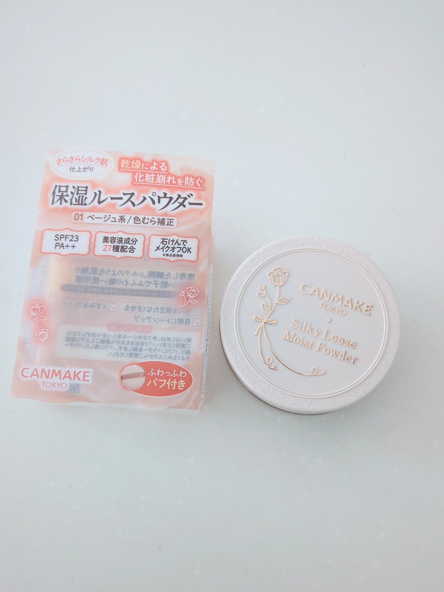 シルキールースモイストパウダー 01 シルキーベージュ/キャンメイク/ルースパウダーを使ったクチコミ（1枚目）