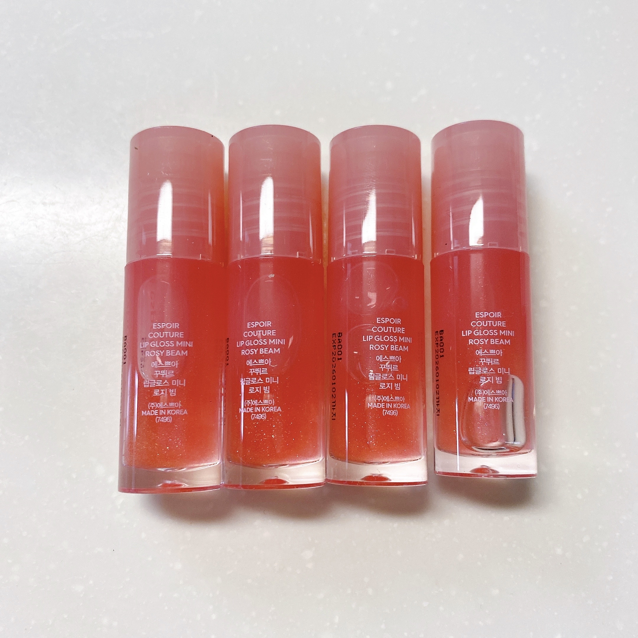 エスポア クチュールリップグロス ロージービーム(Rosy BB Edition)/espoir/リップグロスを使ったクチコミ（2枚目）