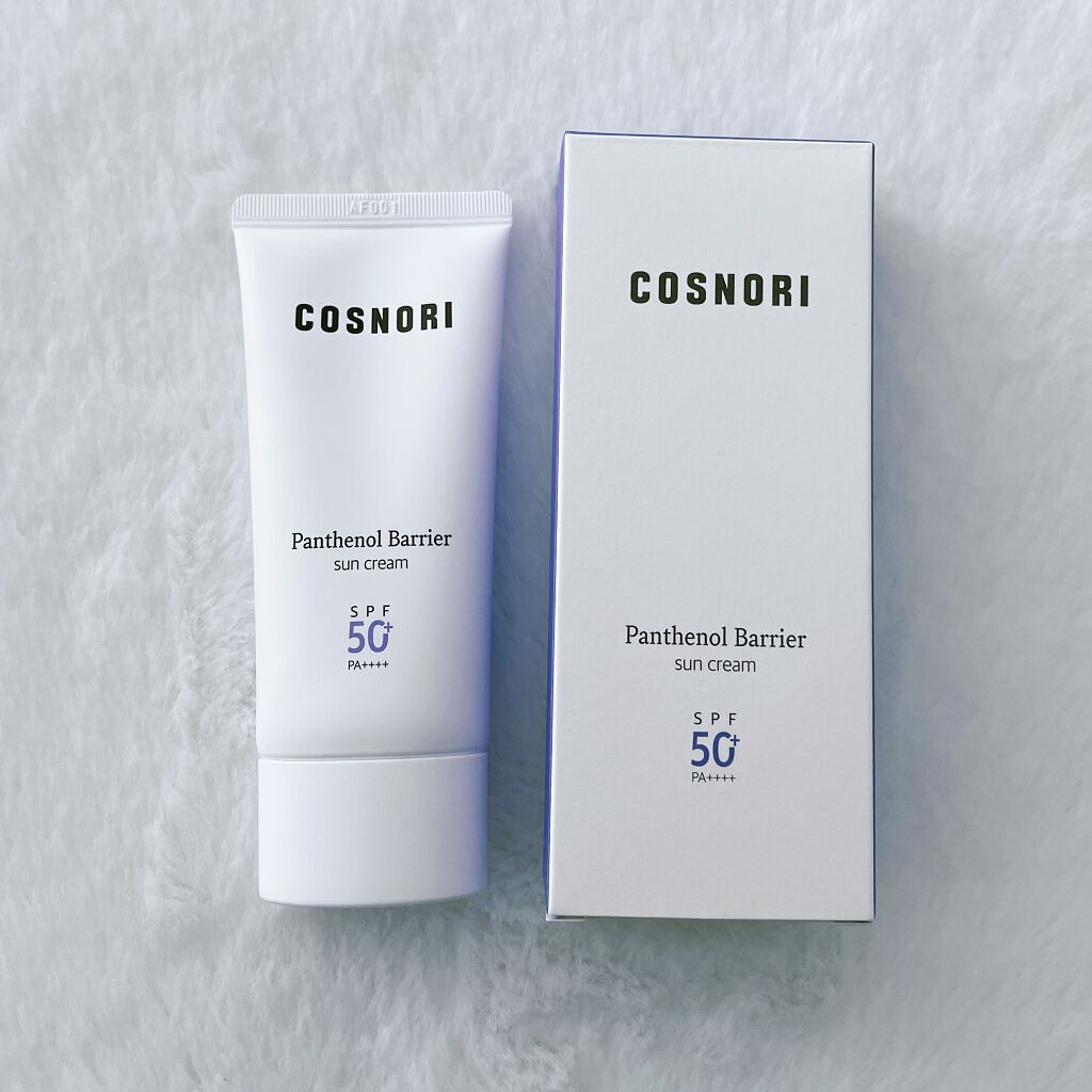 ◇COSNORI パンテノールバリアサンクリーム
SPF50+ PA++++  50ml  購入時￥1790

✓紫外線散乱剤で酸化亜鉛使用
✓油分を抑えるパウダー配合
✓パンテノール配合
✓テルミナリアフェルジナンジアナ果実エキス配合

