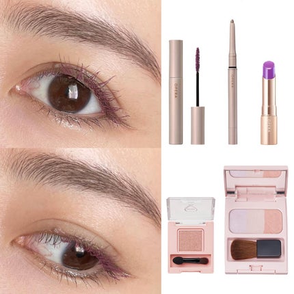 濱田あおい on LIPS 「..パープルマスカラな日💜シンプルなお洋服の時はメイクにカラー..」(5枚目)