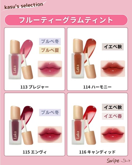 フルーティーグラムティント/Laka/リップティントを使ったクチコミ(8枚目)
