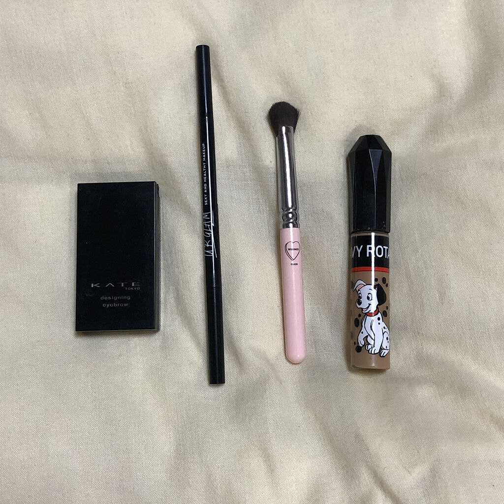 アイブロウブラシ 扇型 熊野筆/WHOMEE/メイクブラシを使ったクチコミ（3枚目）