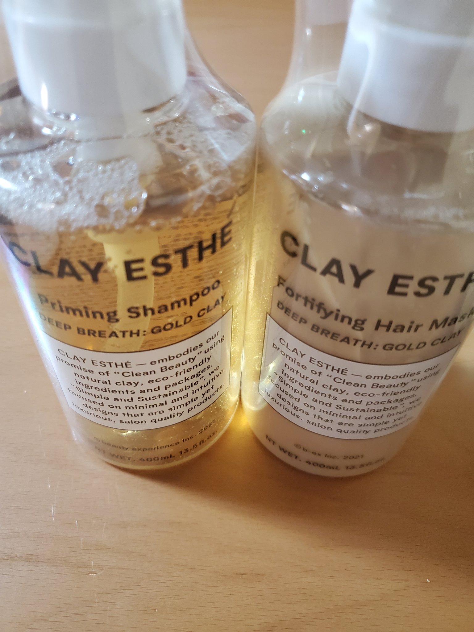 プライミングシャンプー/フォーティファイングヘアマスク ゴールドクレイ シャンプー本体 400ml/クレイエステ/サロンシャンプーを使ったクチコミ（3枚目）