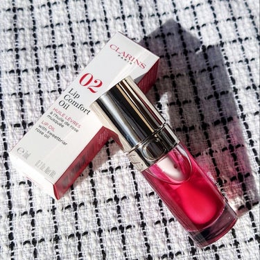 CLARINS コンフォート リップオイル のクチコミ「CLARINS
　リップ コンフォート オイル
　>> 02 ラズベリー

何回か使ってみたの.....」（1枚目）