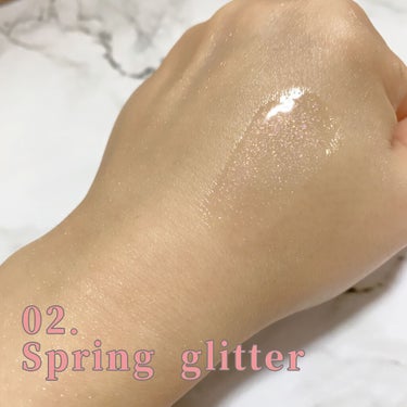 ドトムリッププラスプランパー 02 スプリンググリッター(Spring Glitter）/keybo/リップグロスを使ったクチコミ（3枚目）