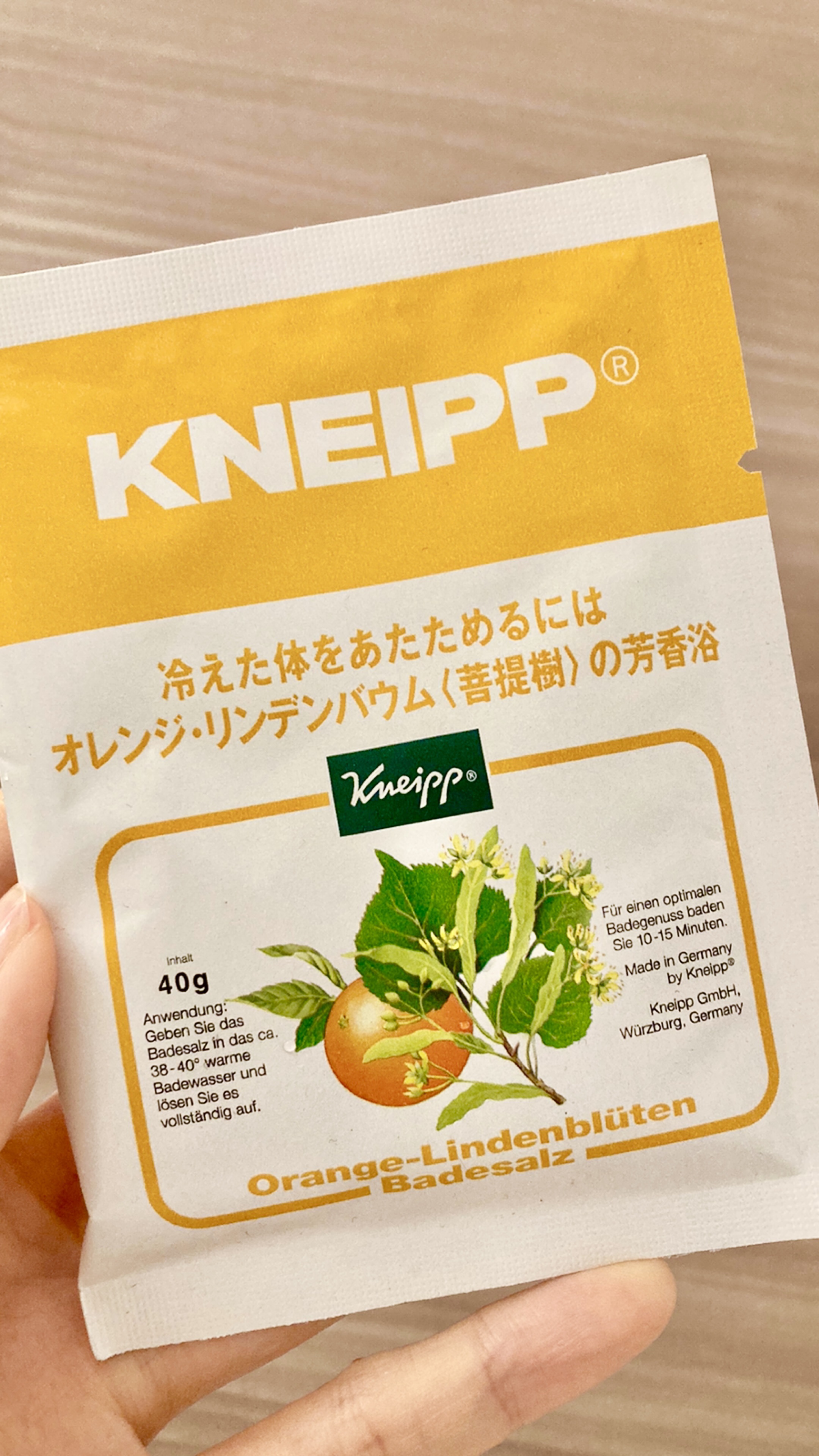 クナイプ バスソルト オレンジ・リンデンバウム<菩提樹>の香り 40g【旧】/クナイプ/無機塩系入浴剤を使ったクチコミ（1枚目）