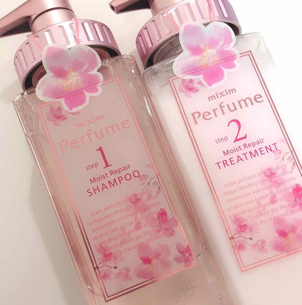 ミクシムパフューム モイストリペア 限定チェリーブロッサム シャンプー&ヘアトリートメントペアセット /mixim Perfume/市販シャンプーを使ったクチコミ(1枚目)