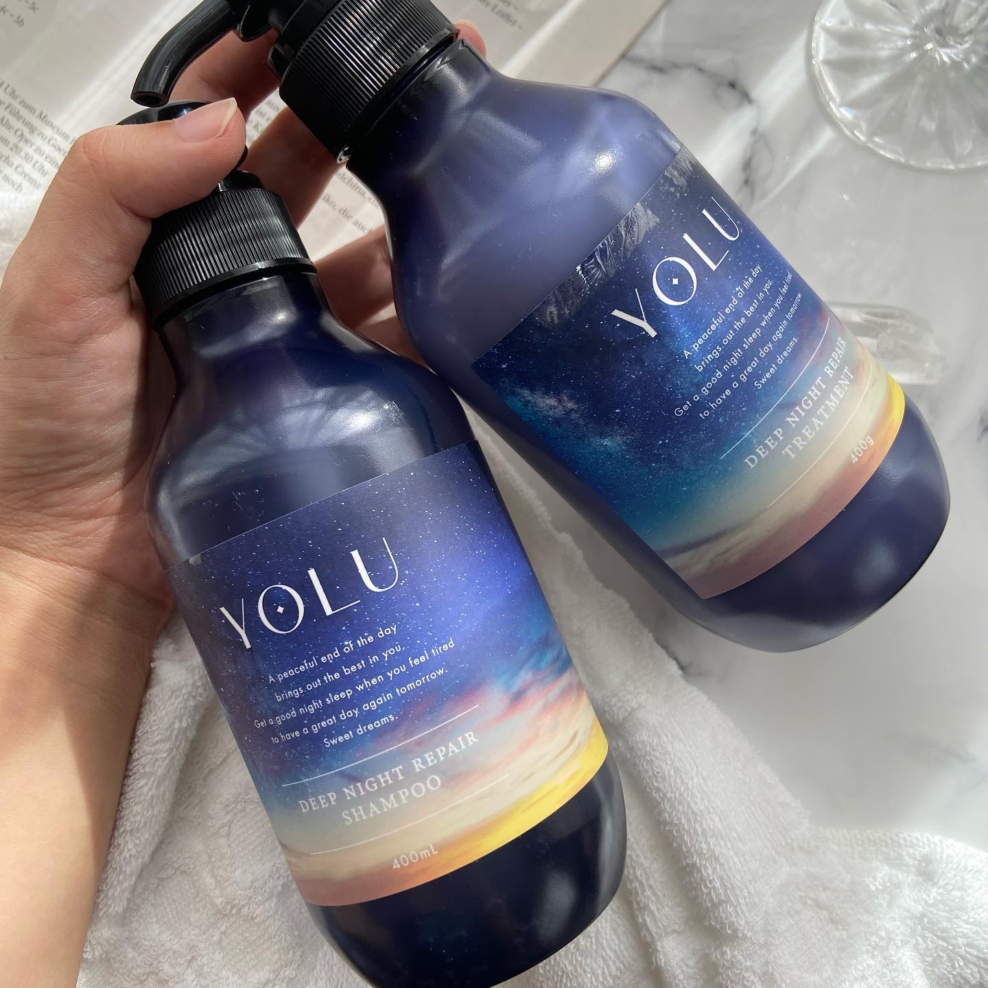 ディープナイトリペアシャンプー／トリートメント/YOLU/市販シャンプーを使ったクチコミ（2枚目）