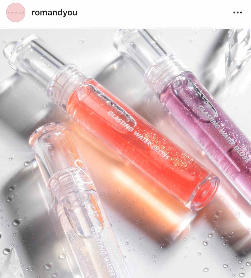 グラスティングウォーターグロス/rom&nd/リップグロスを使ったクチコミ(3枚目)