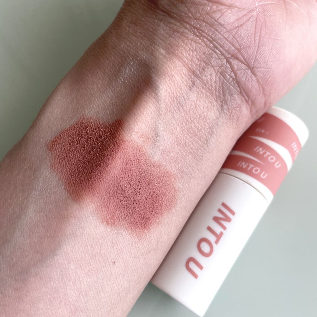 スーパーマットリップ＆チークマッド/INTO U/口紅を使ったクチコミ（2枚目）