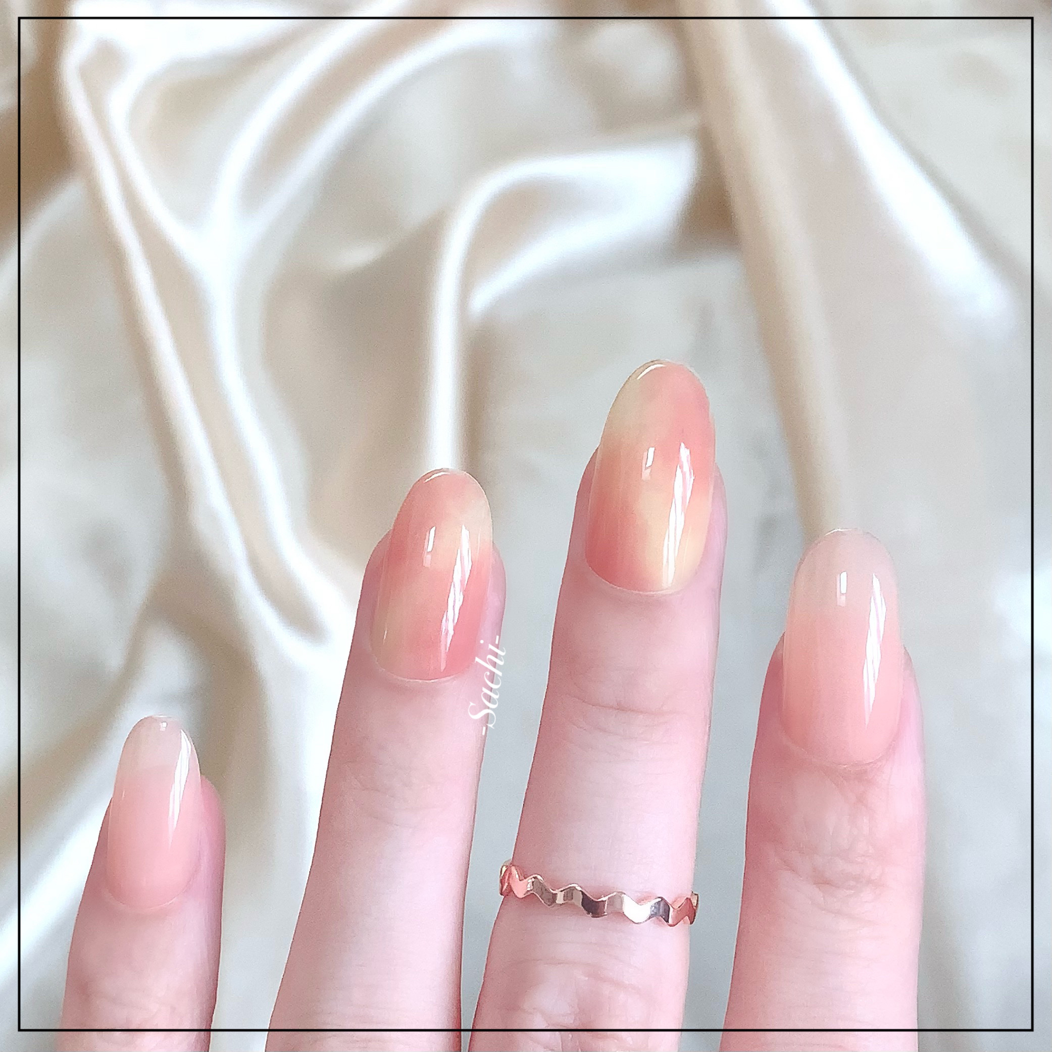 ムードペブルネイル W04 BABY PEACH/rom&nd/マニキュアを使ったクチコミ（3枚目）