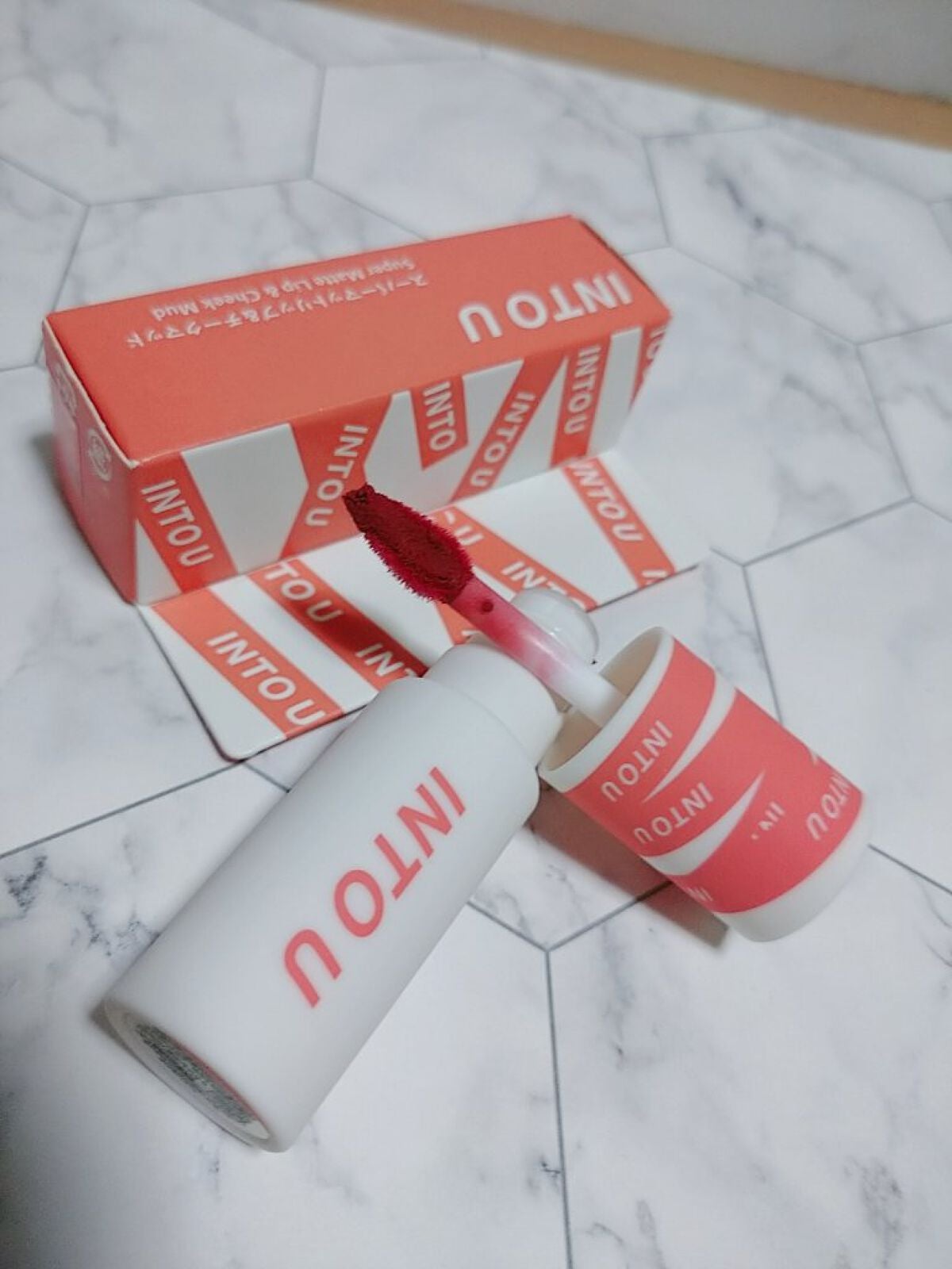 スーパーマットリップ&チークマッド/INTO U/口紅を使ったクチコミ(1枚目)