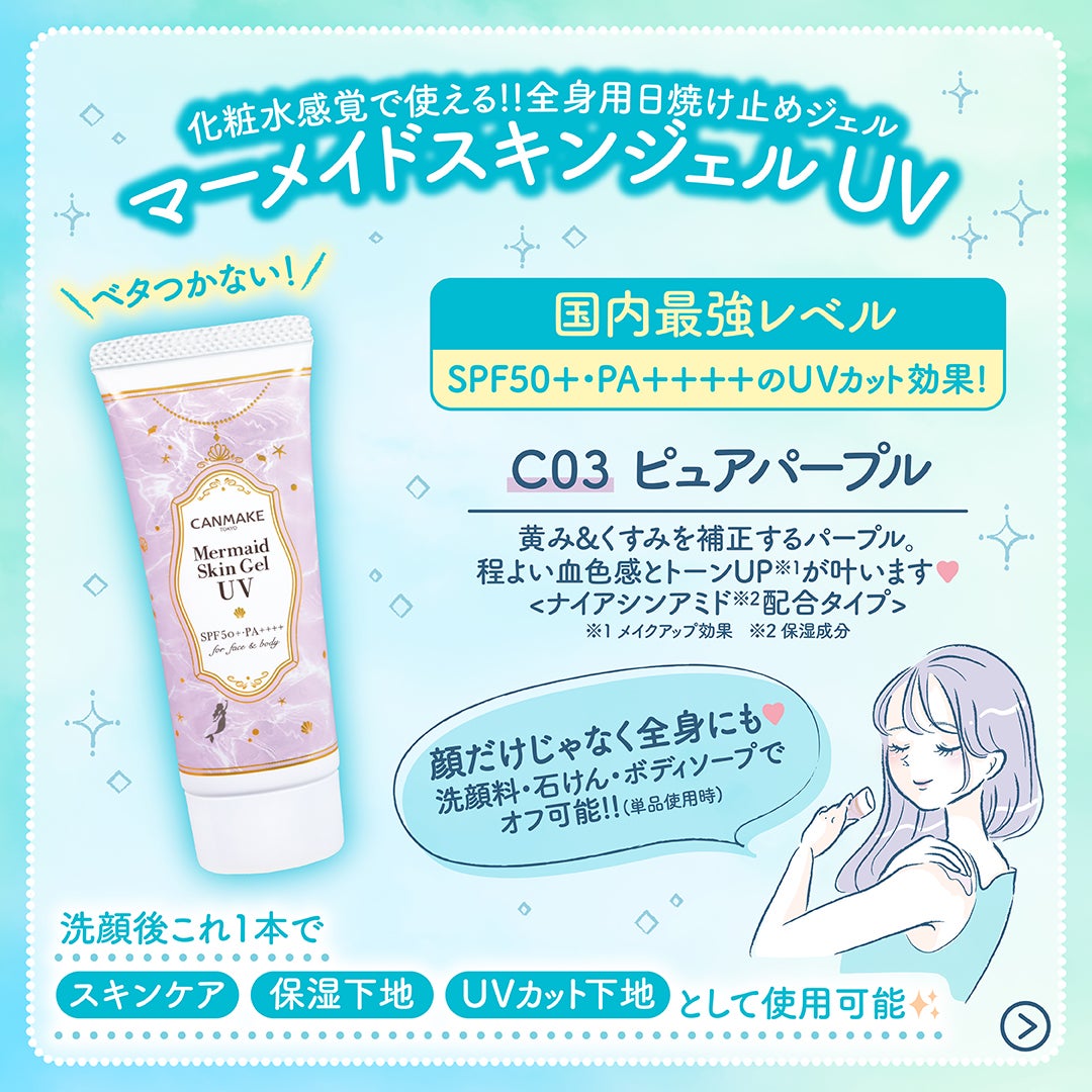 マーメイドスキンジェルUV/キャンメイク/日焼け止めジェルを使ったクチコミ(2枚目)