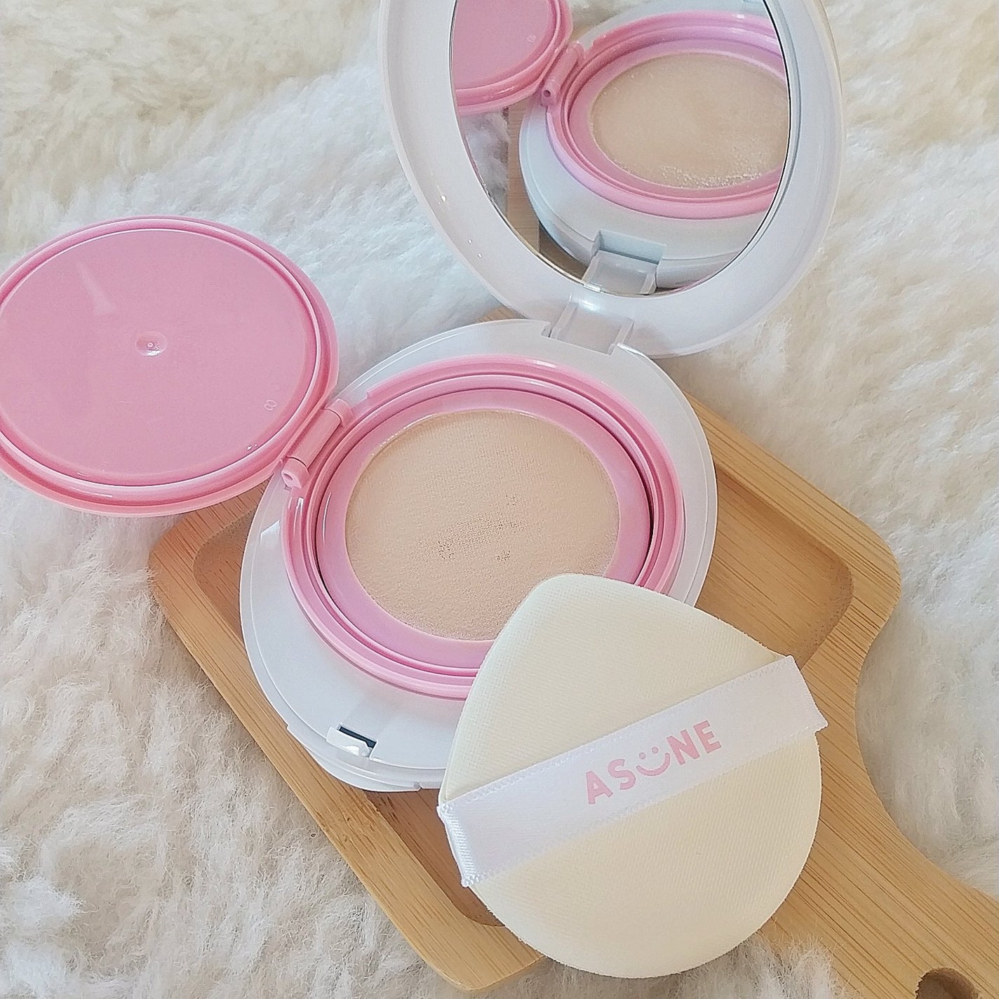 デューイーメッシュファンデーション/ASUNE /クッションファンデーションを使ったクチコミ(4枚目)