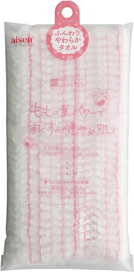 アイセン 泡立ち ボディタオル 桃の葉