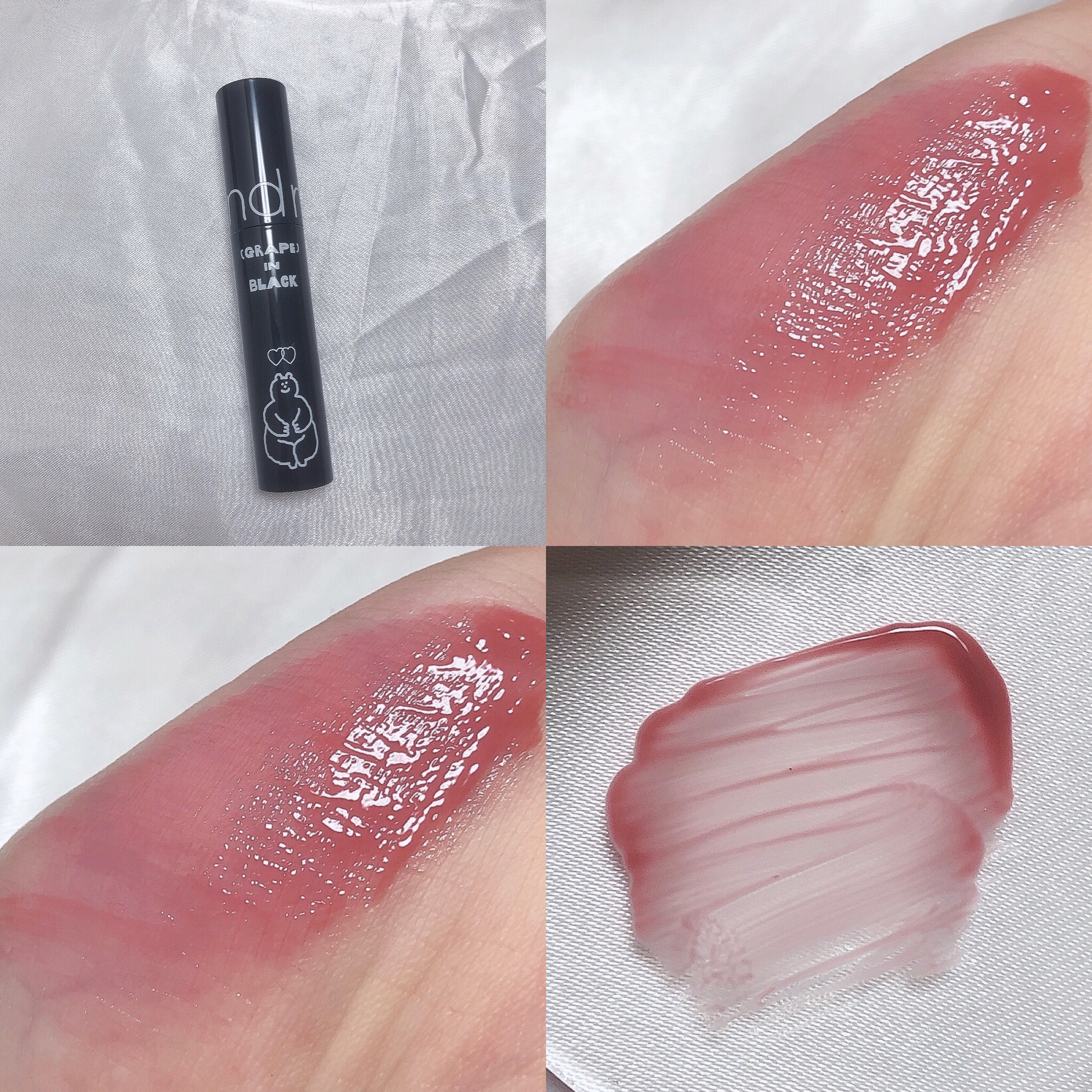 ジューシーラスティングティント 25 ベアグレープ（INAPSQUAREコラボ）/rom&nd/リップティントを使ったクチコミ（2枚目）