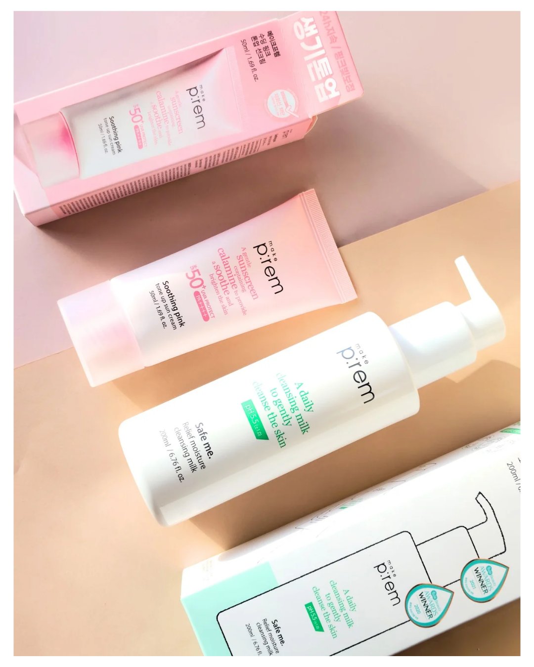 メイクプレム スージングピンクトーンアップサンクリーム/make prem/日焼け止めクリームを使ったクチコミ（3枚目）