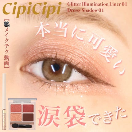 グリッターイルミネーションライナー/CipiCipi/リキッドアイライナーを使ったクチコミ(1枚目)