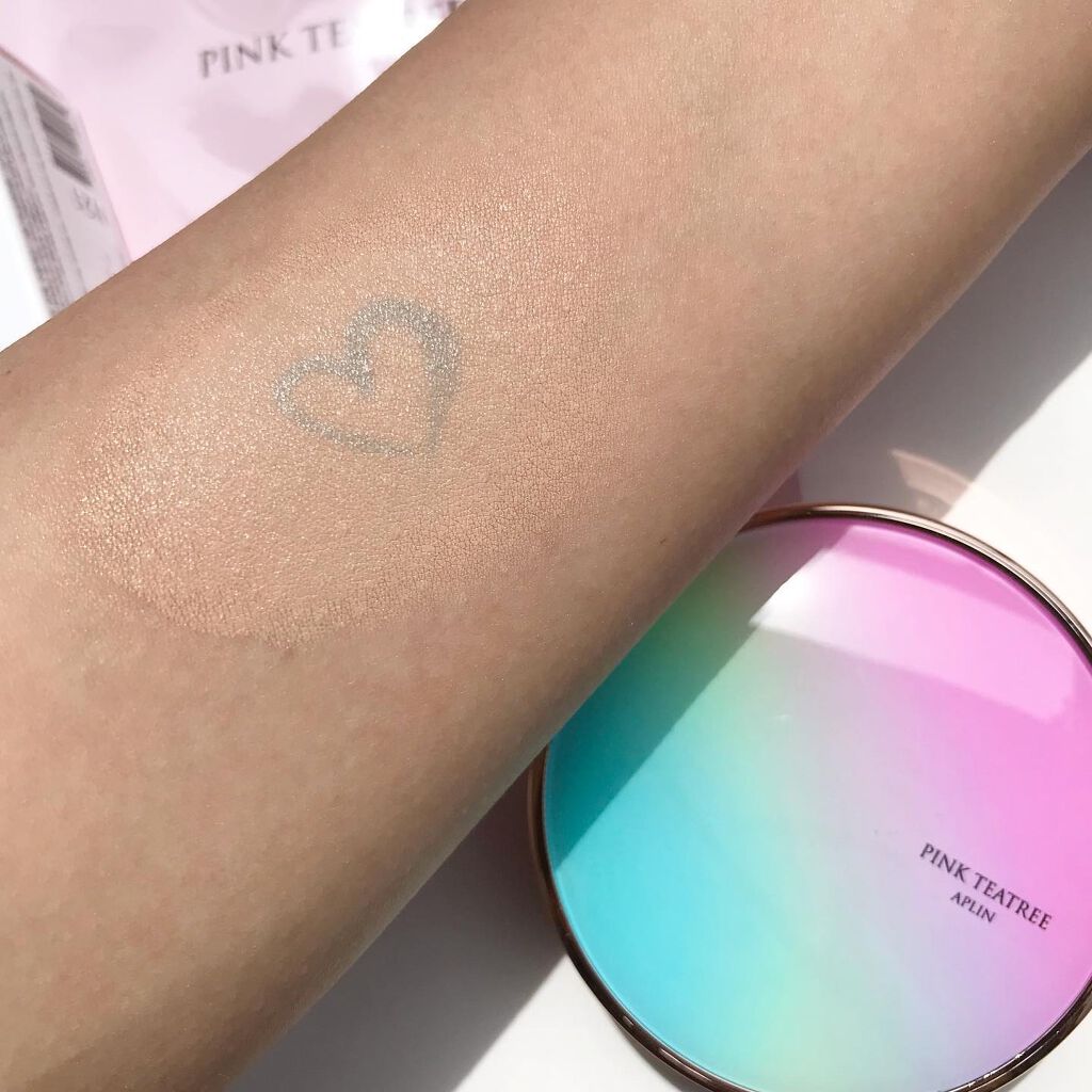 ピンクティーツリーカバークッション/APLIN/クッションファンデーションを使ったクチコミ(4枚目)