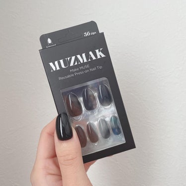 TPUネイルチップ（shape:Almond） 01 ニューブラック（New Black）/Muzmak/ネイルチップ・パーツを使ったクチコミ（1枚目）